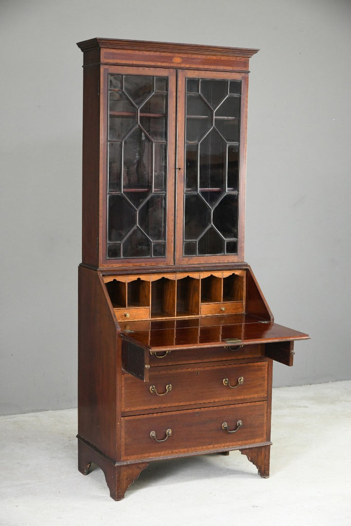 Edwardian Antique Mahogany Glazed Bookcase