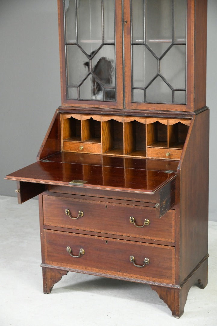 Edwardian Antique Mahogany Glazed Bookcase