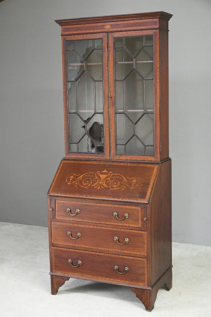 Edwardian Antique Mahogany Glazed Bookcase