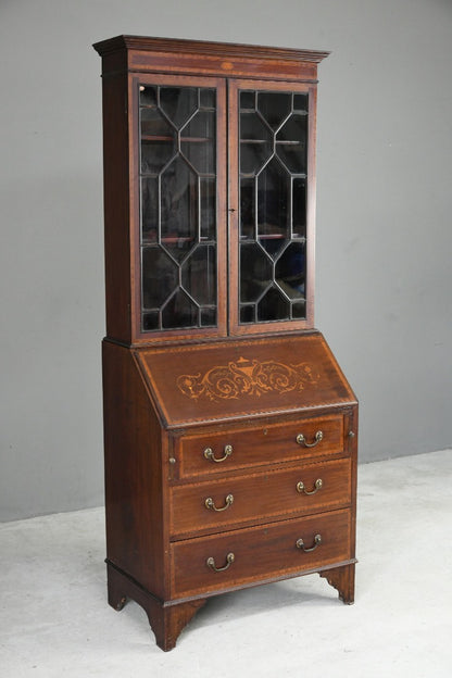 Edwardian Antique Mahogany Glazed Bookcase
