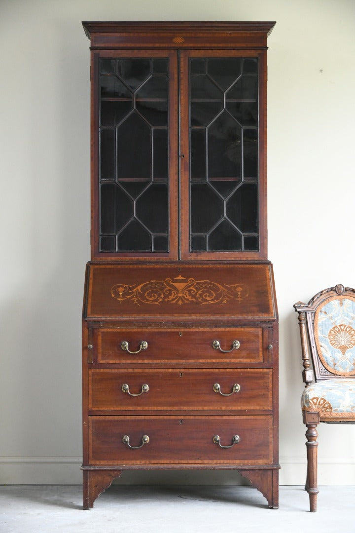 Edwardian Antique Mahogany Glazed Bookcase