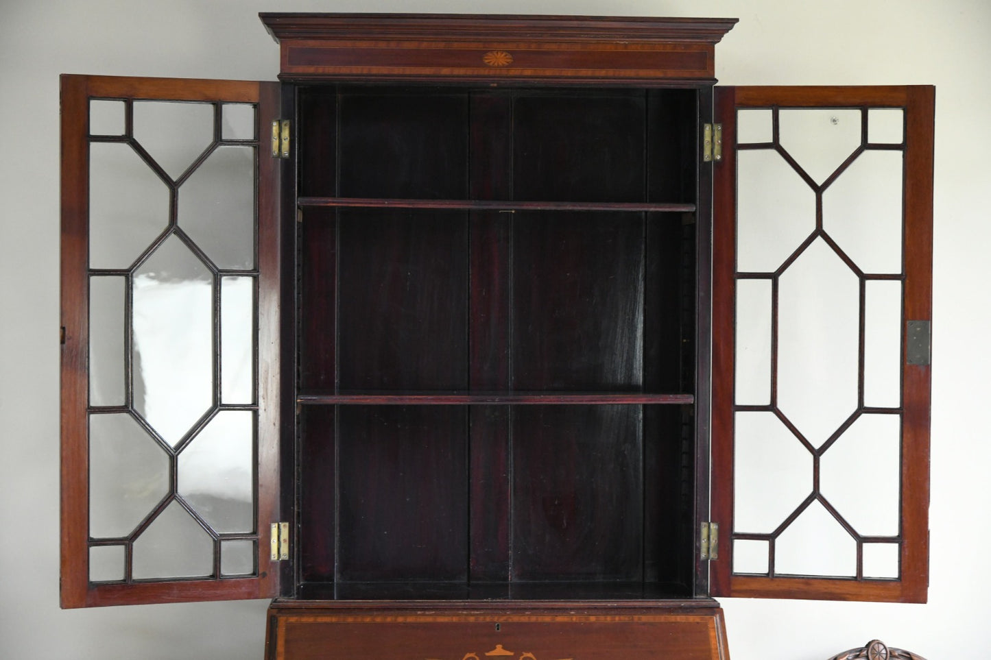 Edwardian Antique Mahogany Glazed Bookcase