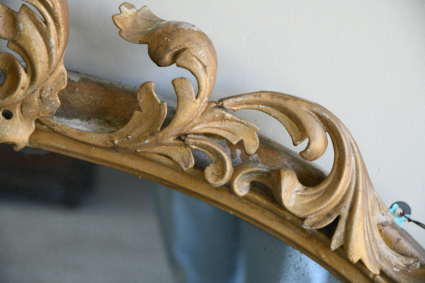 Large Gilt Wood Oval Overmantle Mirror