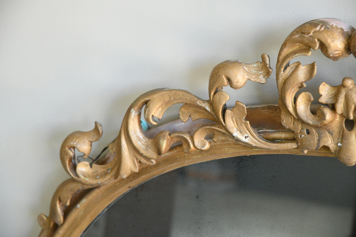 Large Gilt Wood Oval Overmantle Mirror