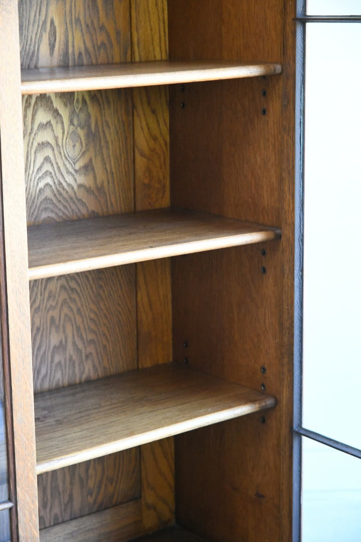 1930s Oak Art Deco Glazed Bookcase