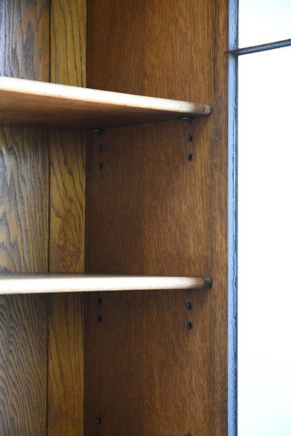 1930s Oak Art Deco Glazed Bookcase