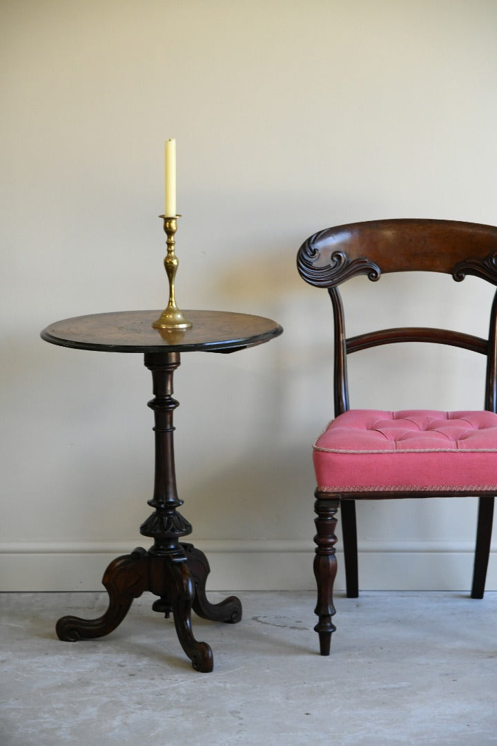 Ornate Victorian Inlaid Walnut Occasional Table