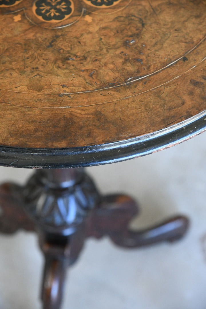 Ornate Victorian Inlaid Walnut Occasional Table