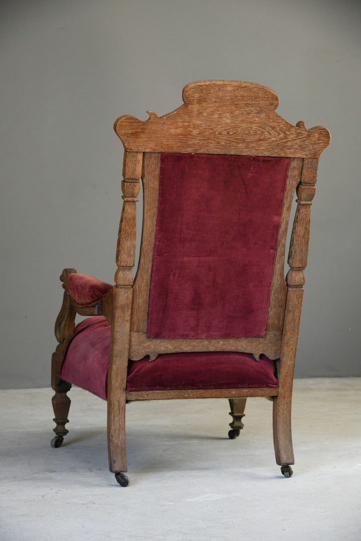 Carved Victorian Library Chair