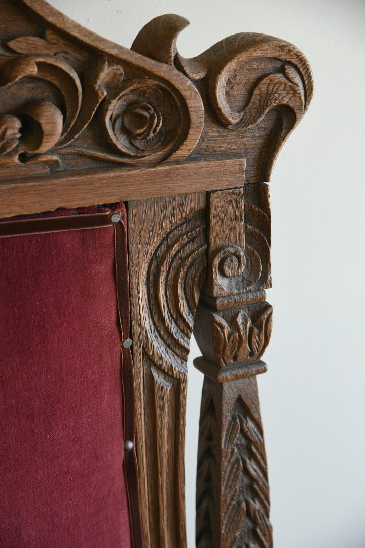 Carved Victorian Library Chair