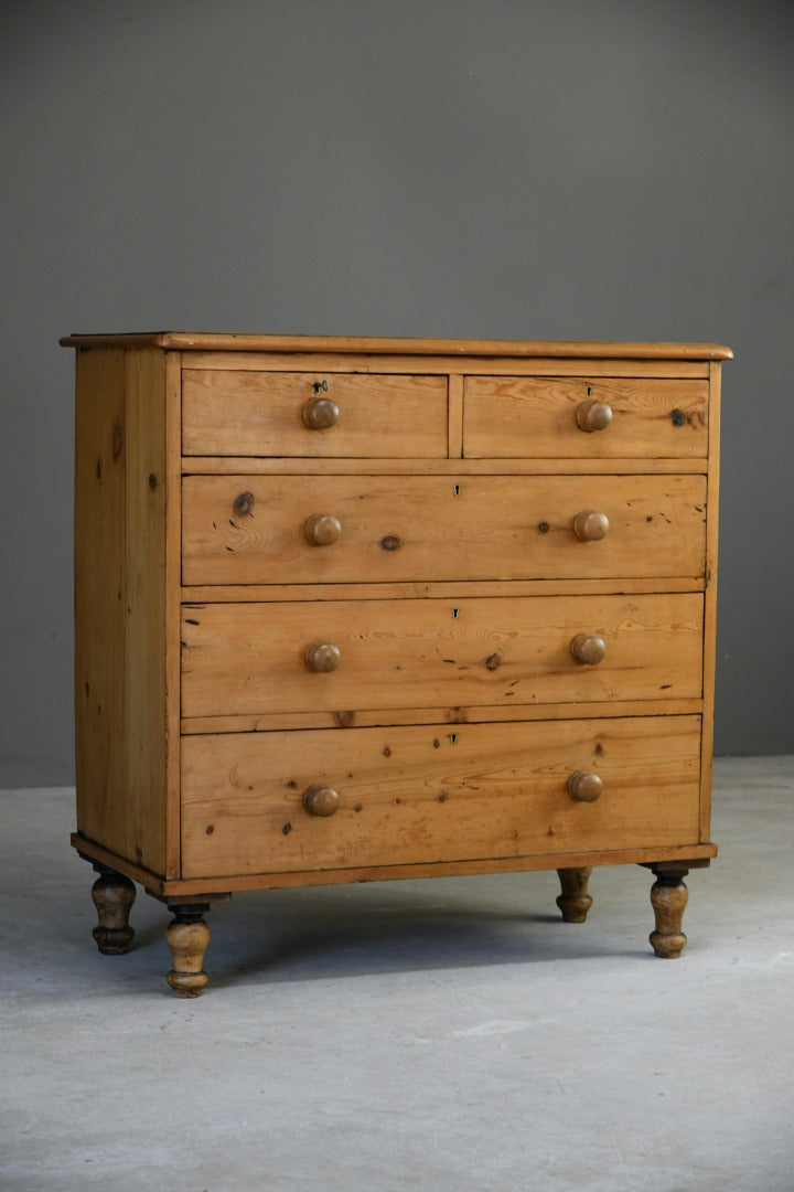 Antique Stripped Pine Chest of Drawers