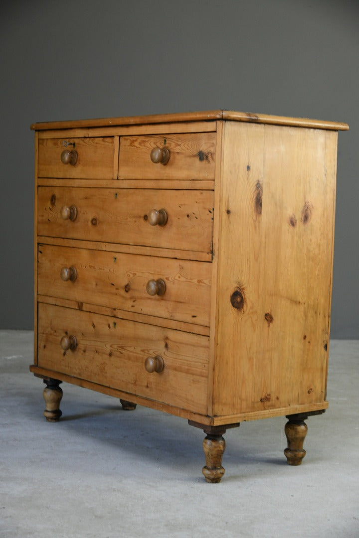 Antique Stripped Pine Chest of Drawers