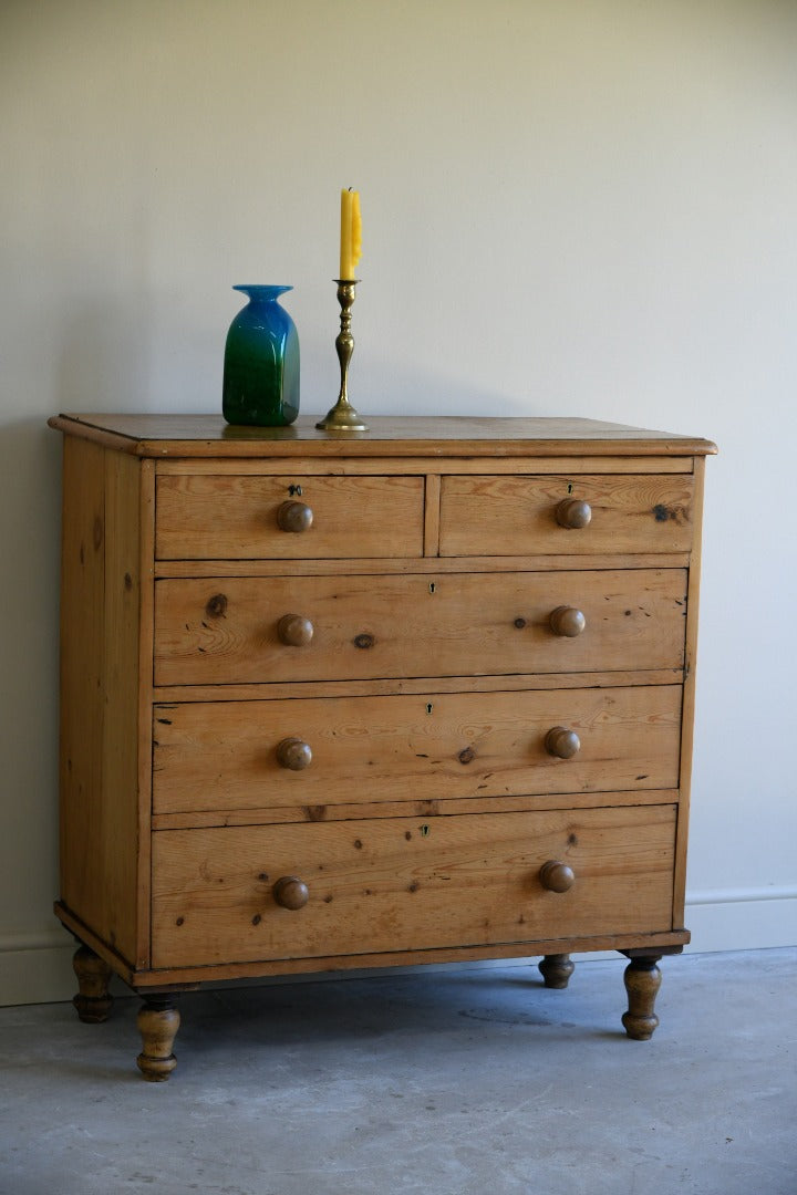 Antique Stripped Pine Chest of Drawers