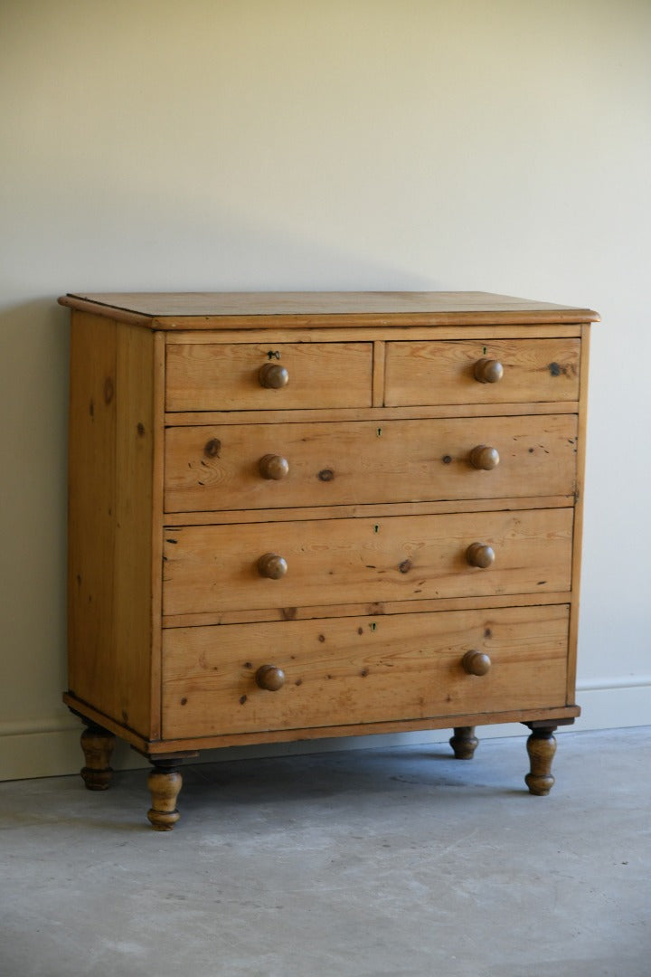 Antique Stripped Pine Chest of Drawers