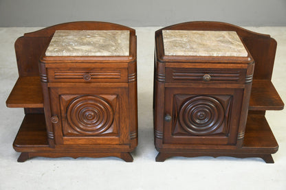 Early 20th Century Art Deco French Bedside Cabinets