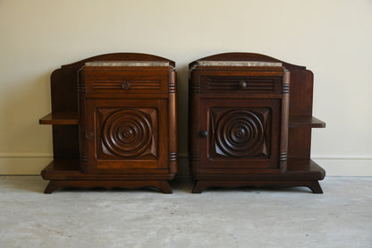 Early 20th Century Art Deco French Bedside Cabinets