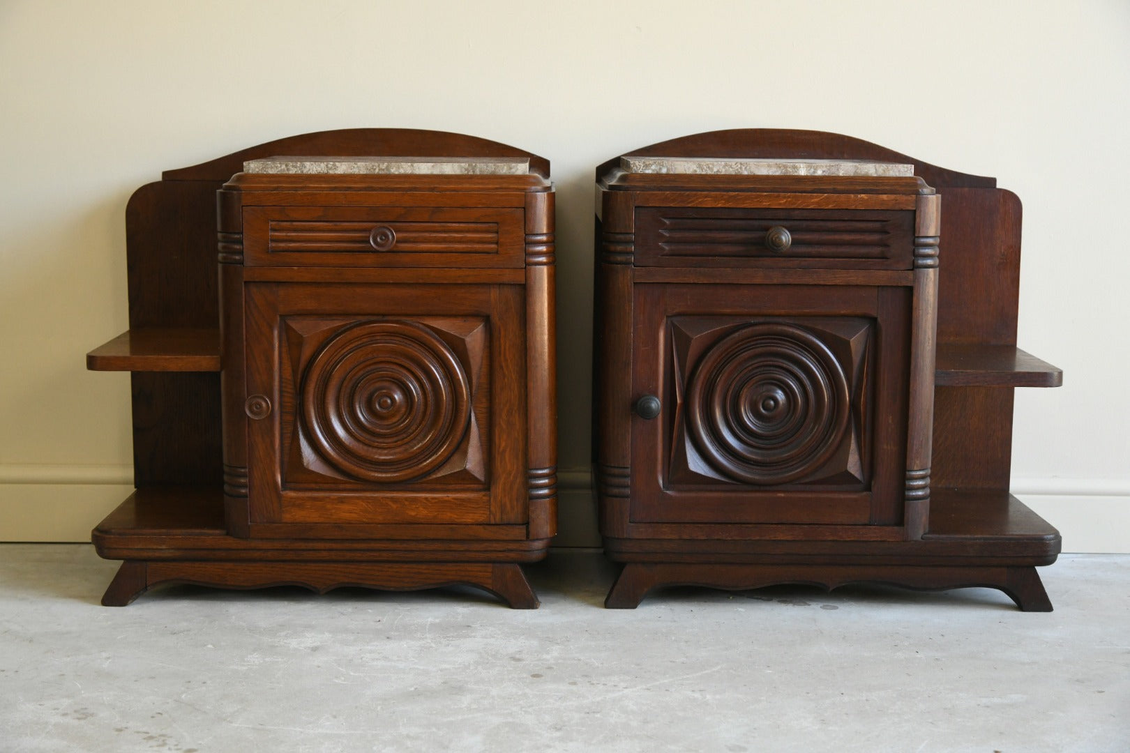 Early 20th Century Art Deco French Bedside Cabinets