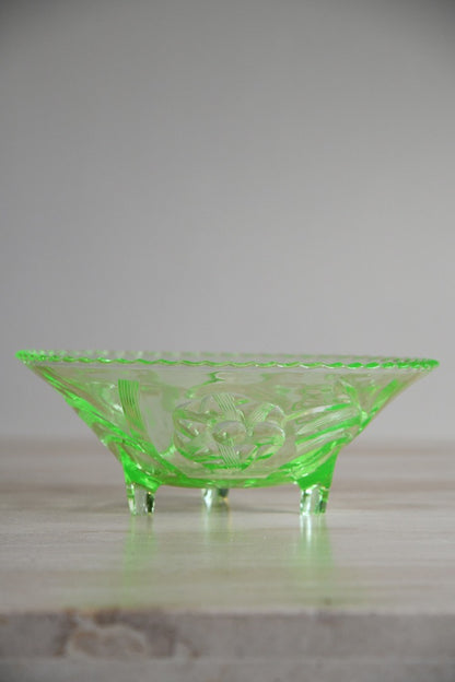 Vintage 1930s Green Glass Bowl