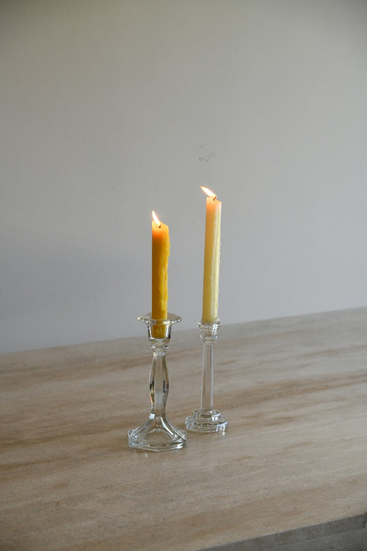 Vintage Glass Candlesticks