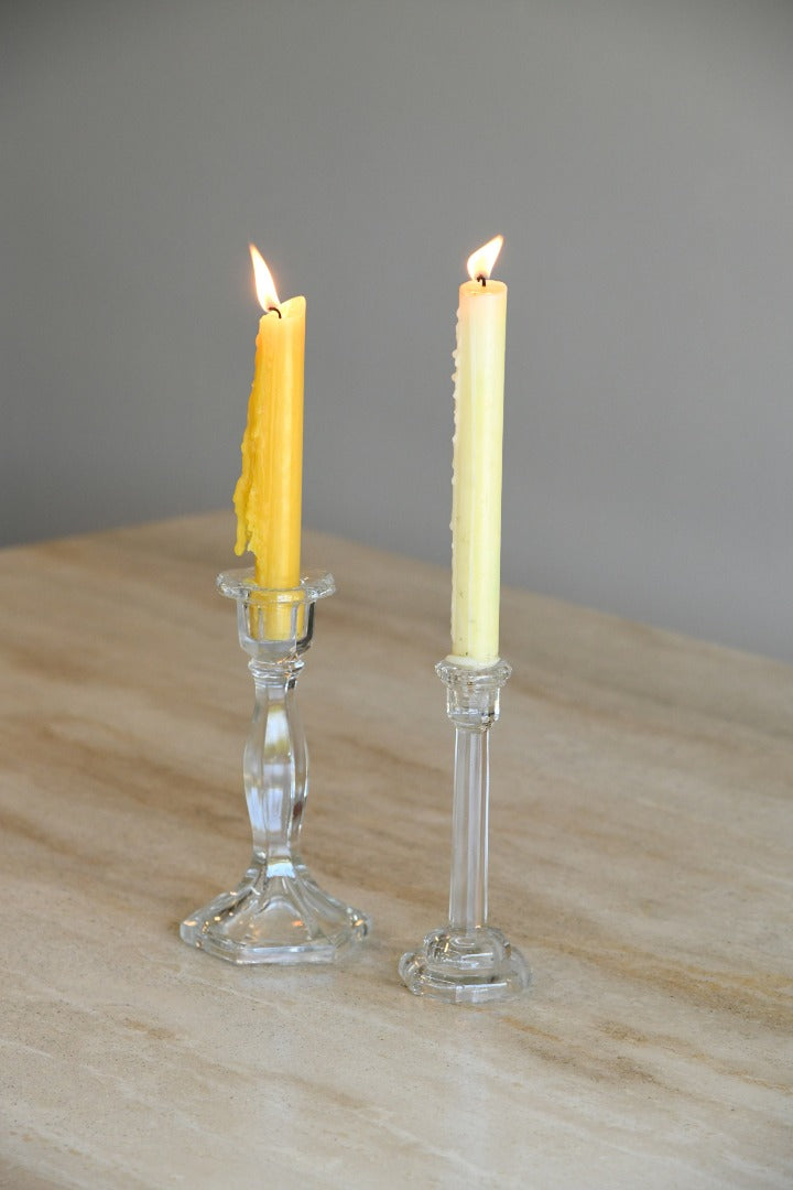 Vintage Glass Candlesticks