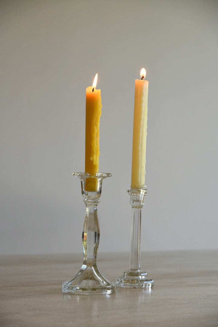 Vintage Glass Candlesticks