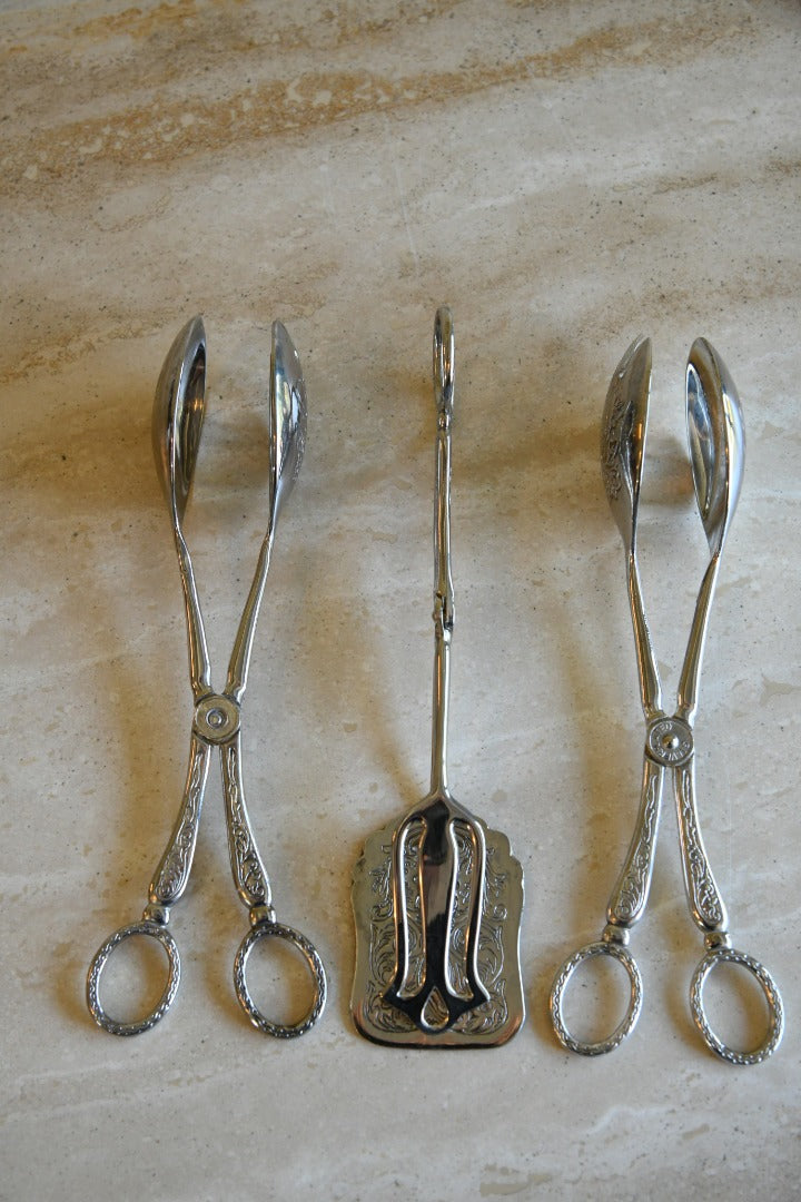 3 Pairs Pastry Tongs