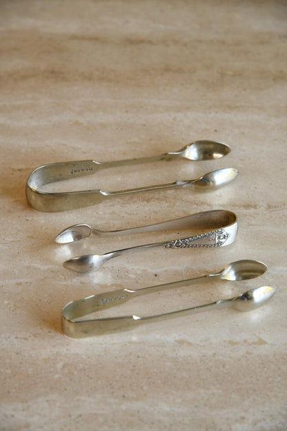 3 Pairs Vintage Sugar Tongs