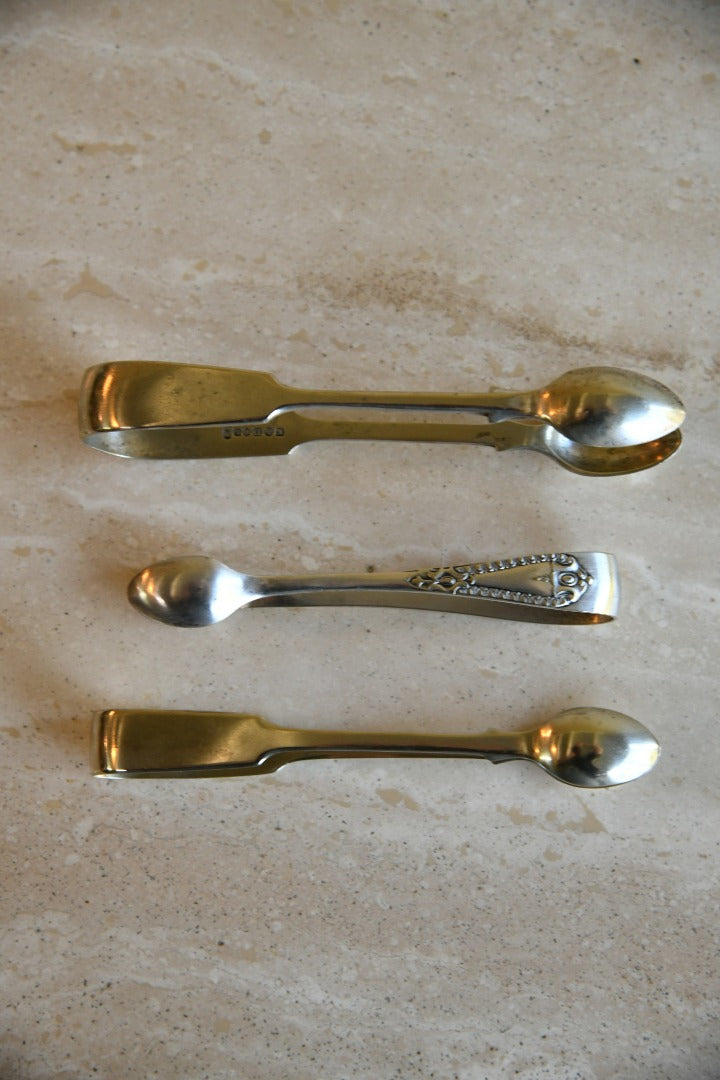 3 Pairs Vintage Sugar Tongs