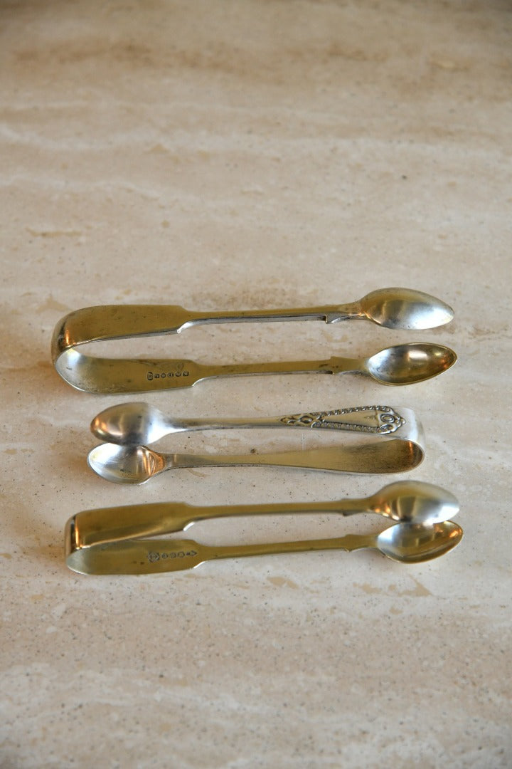 3 Pairs Vintage Sugar Tongs