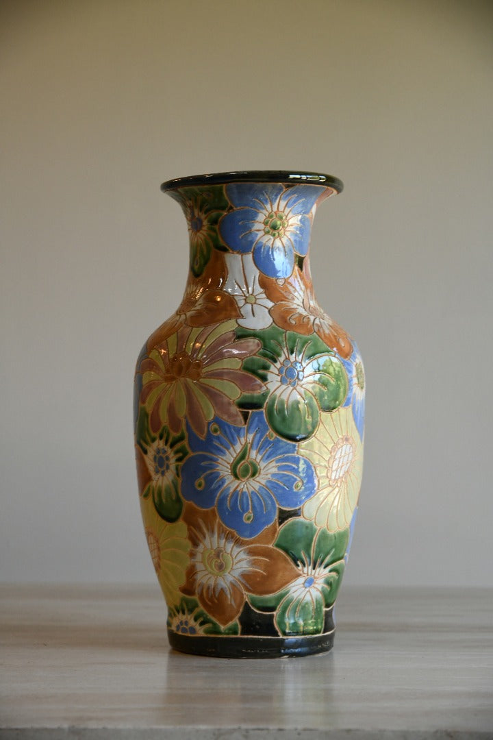 Large Floral Ceramic Vase