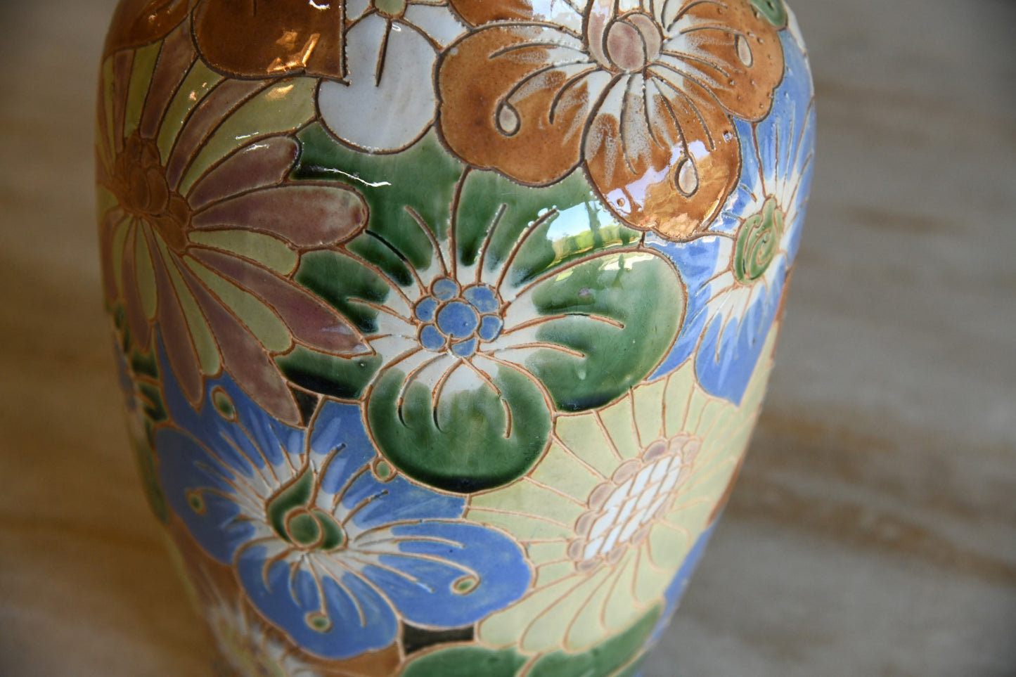 Large Floral Ceramic Vase