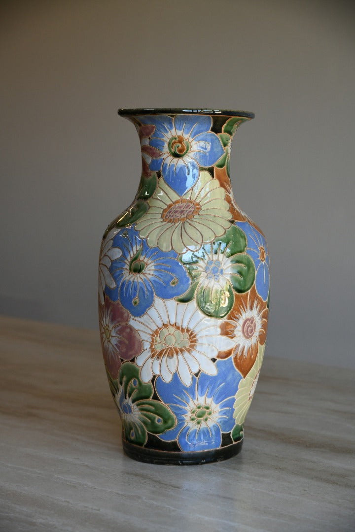 Large Floral Ceramic Vase