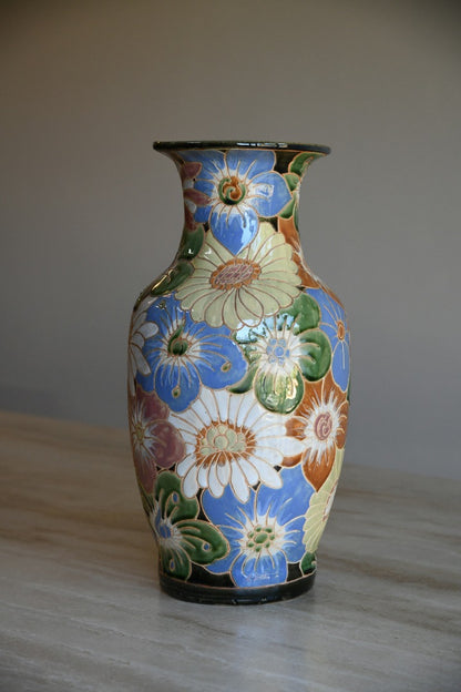 Large Floral Ceramic Vase