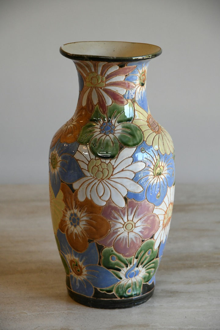 Large Floral Ceramic Vase