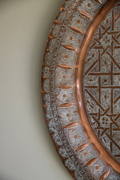 Moroccan Etched Copper Charger