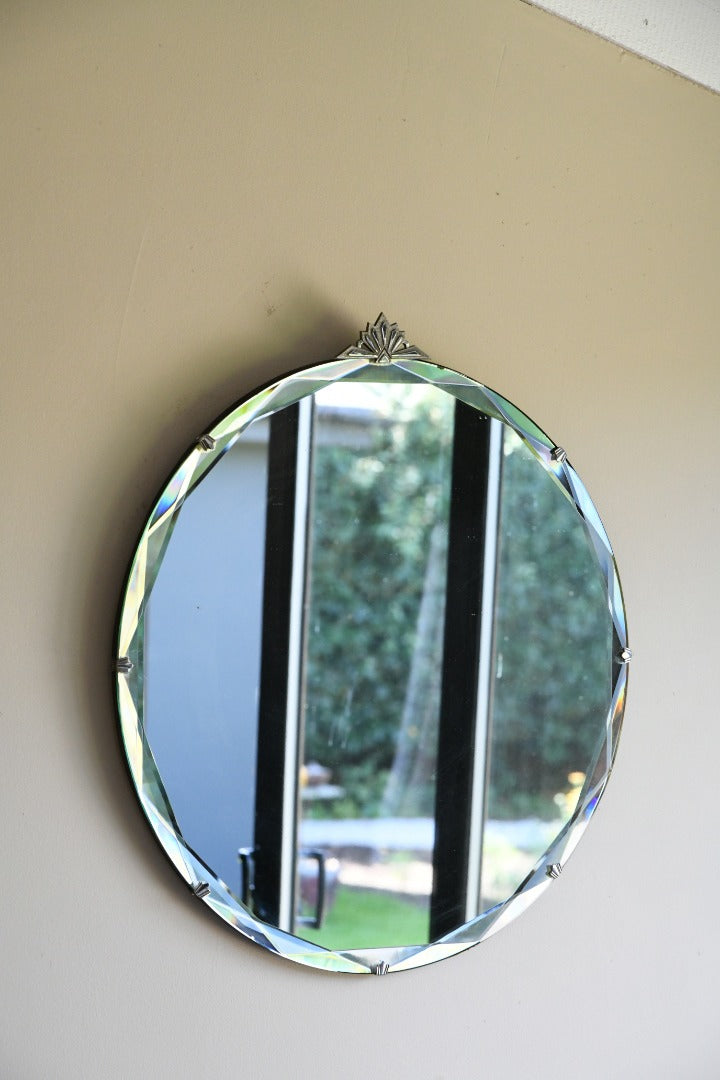 Large Round Bevel Edge Mirror