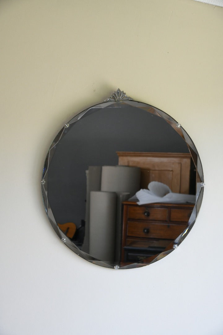 Large Round Bevel Edge Mirror