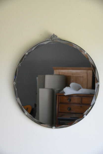 Large Round Bevel Edge Mirror