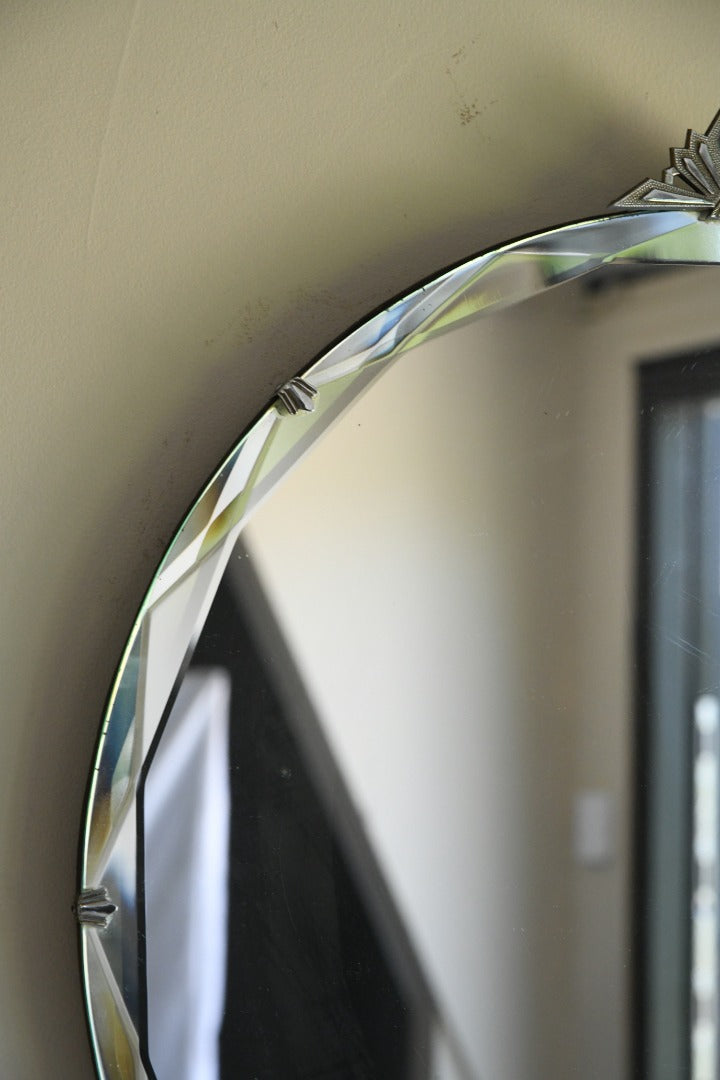 Large Round Bevel Edge Mirror