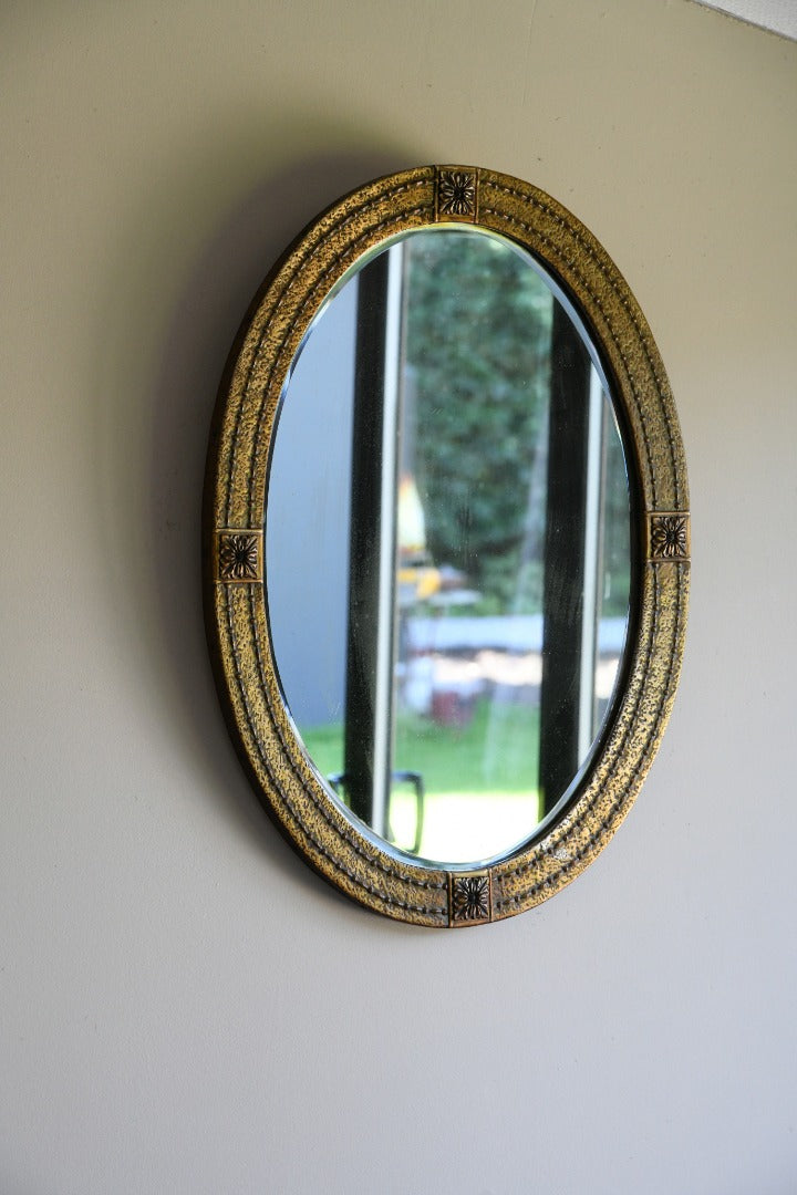 Early 20th Century Gilt Metal Oval Mirror