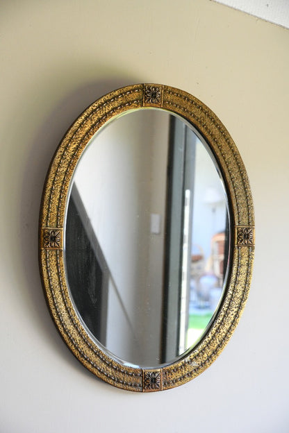 Early 20th Century Gilt Metal Oval Mirror