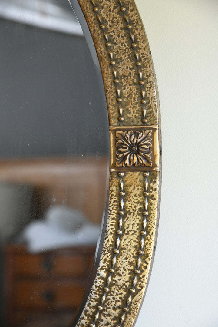 Early 20th Century Gilt Metal Oval Mirror