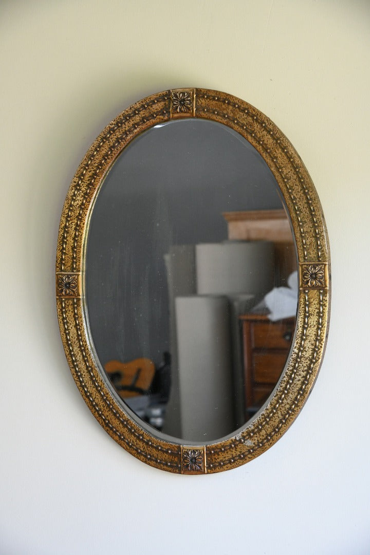 Early 20th Century Gilt Metal Oval Mirror