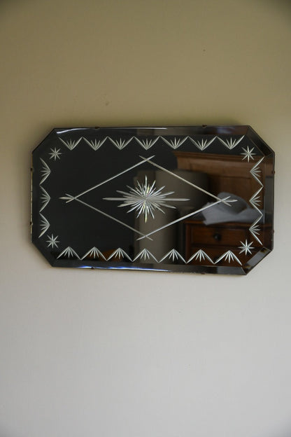 Vintage Etched Frameless Mirror