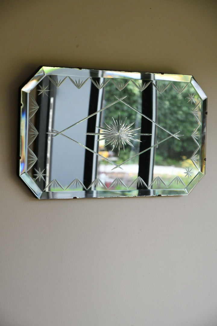 Vintage Etched Frameless Mirror