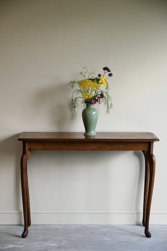 Oak & Walnut Inlaid Table