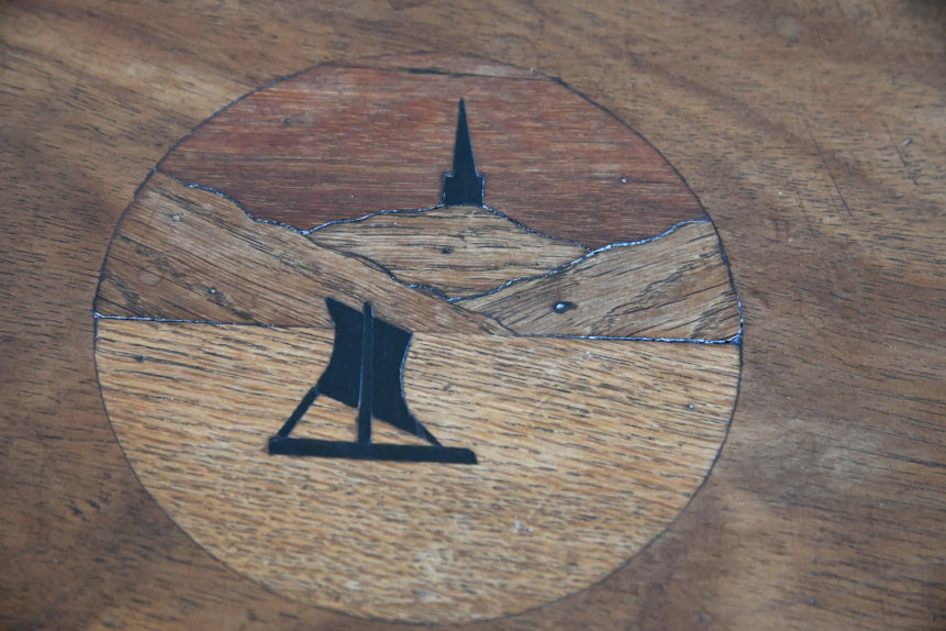 Oak & Walnut Inlaid Table