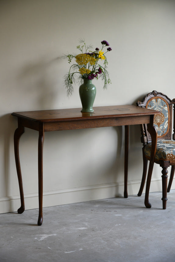 Oak & Walnut Inlaid Table