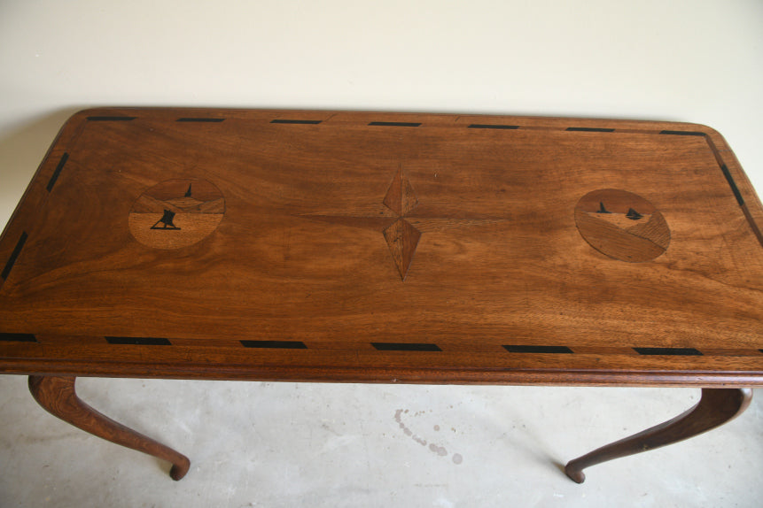 Oak & Walnut Inlaid Table