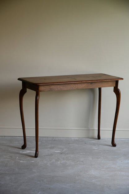 Oak & Walnut Inlaid Table